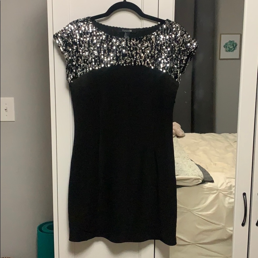 Sequin and black dress